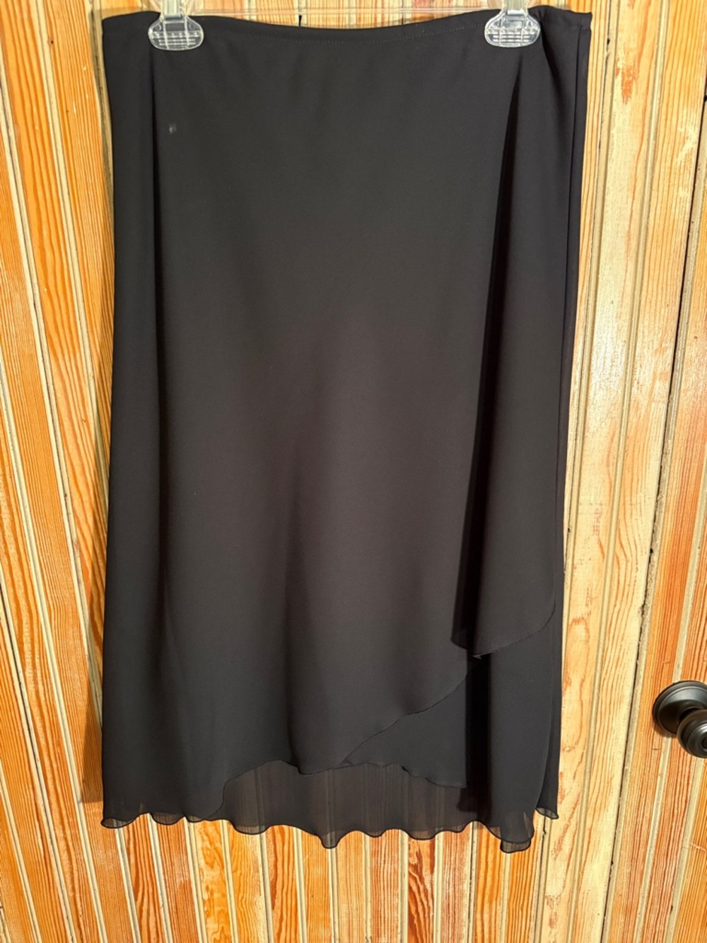 AGB Black Asymmetrical Midi Skirt